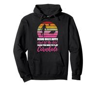 Cornhole Team Bean Bag Player Champ Girl Female Move Over Pullover Hoodie