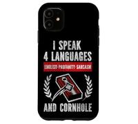 Cornhole Team Bean Bag Player Champ I Speak 4 Languages Case for iPhone 11