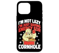 Cornhole Team Bean Bag Player Champ I'm Not Lazy I'm Just Case for iPhone 16 Pro Max