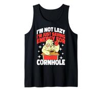 Cornhole Team Bean Bag Player Champ I'm Not Lazy I'm Just Tank Top
