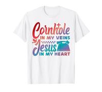 Cornhole Team Bean Bag Player Champ Jesus Faith Christian T-Shirt