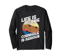 Cornhole Team Bean Bag Player Champ Life is A Game Cornhole Long Sleeve T-Shirt