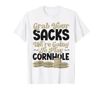 Cornhole Team Bean Bag Player Champ Pun Grab Your Sacks T-Shirt