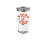 Cornhole Team Bean Bag Player Champ Pun I'm Good At Sacking Stainless Steel Insulated Tumbler