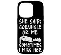 Cornhole Team Bean Bag Player Champ She Said: Cornhole Or Me Case for iPhone 14 Pro