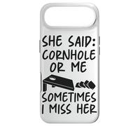 Cornhole Team Bean Bag Player Champ She Said: Cornhole Or Me Case for iPhone Air