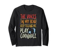 Cornhole Team Bean Bag Player Champ The Voices in My Head Long Sleeve T-Shirt