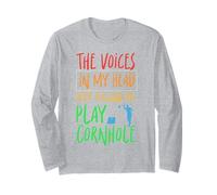 Cornhole Team Bean Bag Player Champ The Voices in My Head Long Sleeve T-Shirt