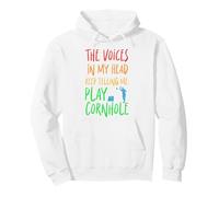 Cornhole Team Bean Bag Player Champ The Voices In My Head Pullover Hoodie