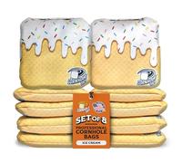 Cornhole365 - Stick & Slide - Professional Corn Hole Bag - Heavy-Duty Double-Stitched Polyester Fabric & Resin Filling for All-Weather - Versatile Regulation Size Cornhole Bean Bags - Set of 8