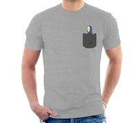 Cornholio Pocket Print Beavis and Butt Head Men's T-Shirt Heather Grey