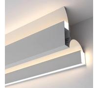 Cornice Moulding LED Coving for Ceilings, Indirect Lighting Aluminum Strip with Double Light Channel for Home Decor