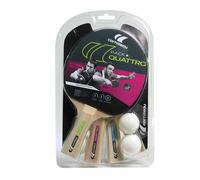 Cornilleau - Sport Pack Quattro - Set of 4 Indoor Table Tennis Bats & 4 Balls - ITTF 1-Star Rubber - Precision & Control
