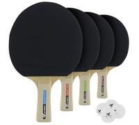 Cornilleau - Sport Pack Quattro - Set of 4 Indoor Table Tennis Bats & 4 Balls - ITTF 1-Star Rubber - Precision & Control