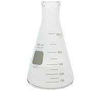 Corning 4980-500 PYREX Narrow Mouth Erlenmeyer Flask with Heavy Duty Rim, 100 mL capacity-500 mL capacity Graduation Range, Rubber Stopper Number 7, 101 mm Diameter