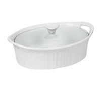 Corningware 1105935 French White III Oval Casserole with Glass Cover, 2.5-Quart