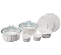 CorningWare 1138205 10-Piece Ceramic Bakeware Set French White