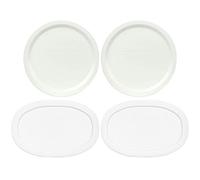 Corningware (2) F-15-PC 15oz French White Lids & (2) F-16 16oz French White Lids