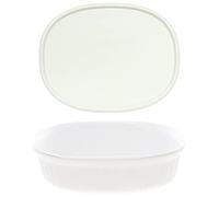 Corningware French White 1.5 Quart Oval Casserole Bundle: 1.5 Oval with Plastic Lid