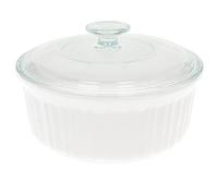 Corningware FS5 1.5qt/1.4L Round French White Casserole Dish & G-5C French White 1.5qt Fluted Glass Lid