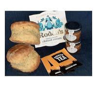 Cornish Banoffee Cream Tea - 2 Person Deluxe - freshly baked banana scones, Tea, Salted Caramel Spread & Roddas Clotted Cream, Elegant Packaging Gift - Birthday, Anniversary & Special Occasions