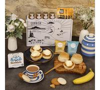 Cornish Banoffee Cream Tea - 4 Person Deluxe - freshly baked banana scones, Tea, Banoffee Spread & Roddas Clotted Cream, Elegant Packaging Gift - Birthday, Anniversary & Special Occasions