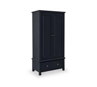 Cornish Black Double Wardrobe With Drawer - By Roseland Furniture
