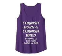 Cornish Born & Cornish Bred, Strong in The arm, Good in Bed Tank Top, Women, Purple, Medium