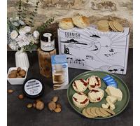 Cornish Hampers & Gifts 4 Person Cheese Cream Tea - Cornish Cheese & Chive Scones x4, Cheddar Wax Wheel, Chilli Jam & Butter.