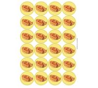 Cornish Pasty Funny Circular Matt Paper Stickers A4 Sheet of 24 (Each Sticker is 45mm Diameter)