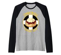 Cornish Pride St Piran Flag s Jam First Cream-Tea Cornwall Raglan Baseball Tee