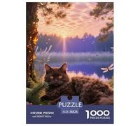 Cornish Rex 1000 Piece Puzzle Beautiful Decoration Puzzle Pet Cat Challenging Puzzles Fun Present & Activity for Home38x26cm/1000pcs
