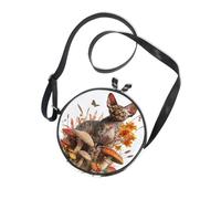 Cornish Rex Cat 3d Round Mini Crossbody Bags for Women Comfort with Adjustable Strap Over The Shoulder Purse For Hiking Traveling Canvas Messenger Purse