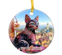 Cornish Rex Cat Crimbo Ornaments Ceramic Keepsake With Ribbon Xmas Ornaments