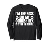 Cornish Rex Cat Owner Im The Boss But Funny Long Sleeve T-Shirt
