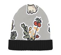 Cornish Rex Cats Gray Winter Hat for Men Women Slouchy Skull Unique Thick Folding Beanie Hat, Cornish Rex Cats Gray, One size