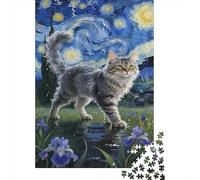 Cornish Rex Jigsaw Puzzles Puzzles for Adults Kids. 1000 Piece Starry Night Sky Great Gifts Challenge Toy Home Decoration for Adults& Kids Age 14 Years Up 1000pcs (75x50cm)