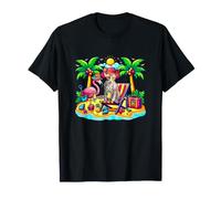 Cornish Rex Relaxing On Beach Funny Summer Vacation Hawaiian T-Shirt