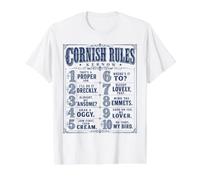 Cornish Rules Cornwall Accent Value Graphic T-Shirt, Men, White, M