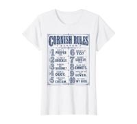 Cornish Rules Cornwall Accent Value Graphic T-Shirt, Women, White, XL