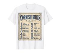 Cornish Rules Cornwall Dialect Value Graphic T-Shirt, Men, White, XL