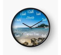 (Cornish Time, St Michael's Mount=489) Wall Clock 12 Inch Funny Mantel & Tabletop Art Decor for Home Bedroom Office