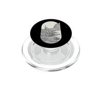 Cornish Tin Mine s Engine House s Cornwall Linocut Ocean PopSockets PopGrip for MagSafe
