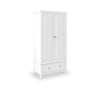 Cornish White Double Wardrobe With Drawer - By Roseland Furniture