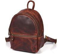 Corno d´Oro BP109B Women's Leather Backpack, Small, Handmade Leather Backpack, Vintage Mini Elegant, City Backpack, Daypack, Brown, brown, S, Rucksack