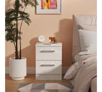 Cornwall 2 Drawer Compact Bedside Cabinet In Marble (Ready Assembled)