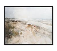 Cornwall Beach Canvas Print Vintage Art by Art Remedy, Black Frame, 24 x 20
