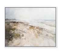 Cornwall Beach Canvas Print Vintage Art by Art Remedy, White Frame, 20 x 16