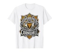 Cornwall Celtic Shield s Cornish Chough s Engine House Value Graphic T-Shirt, Men, White, S