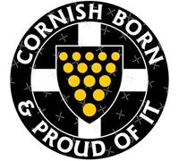 Cornwall, Cornish Born & Proud of it, Kernow County England UK, 100mm (Approx. 3.9") Vinyl Bumper Sticker, Decal